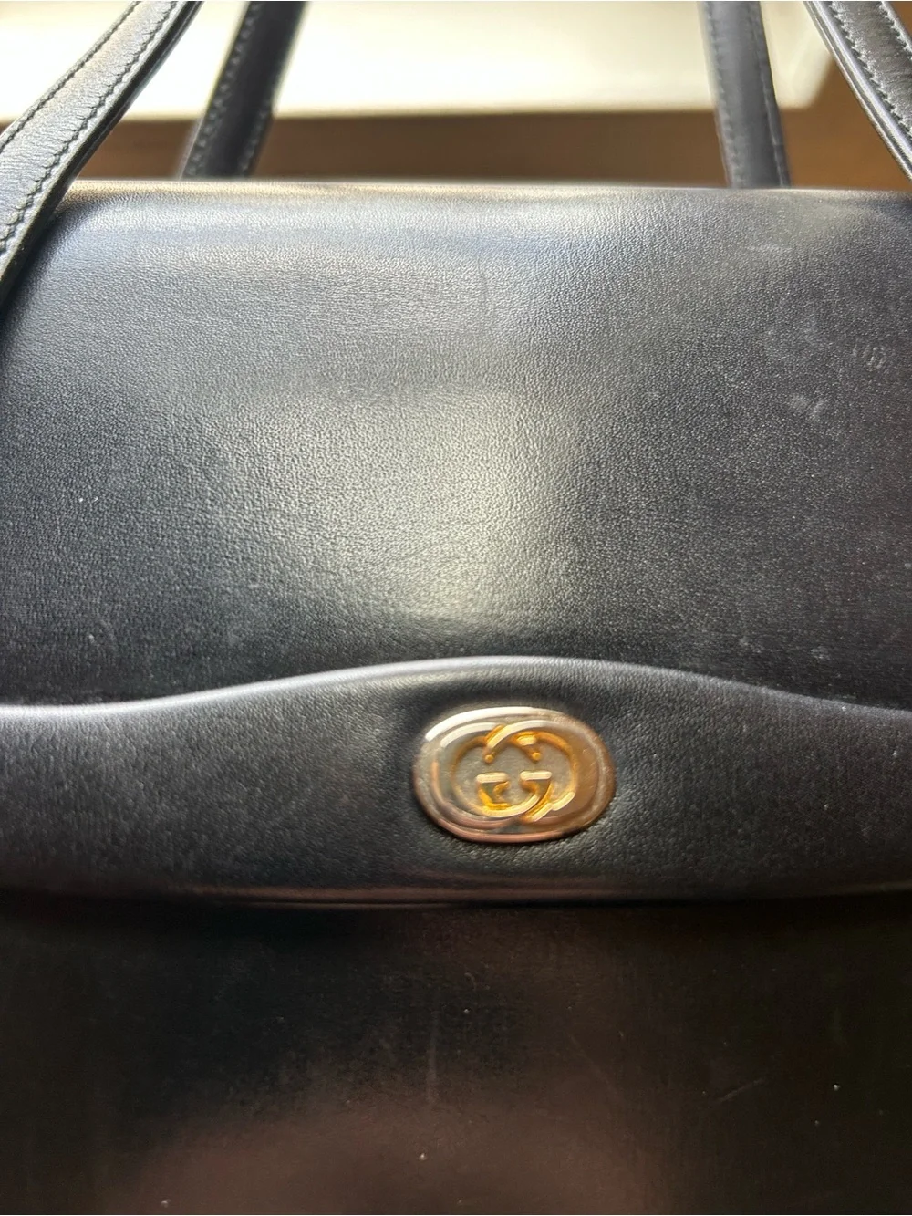 Vintage Small Gucci Black Leather Handbag - Picture 7 of 14